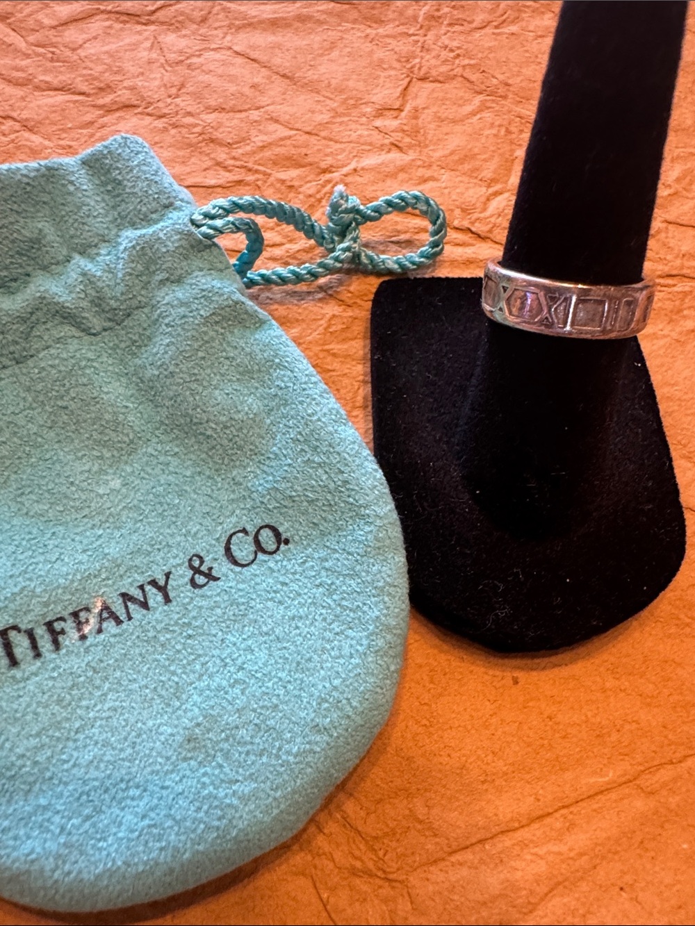 Tiffany & Co. Silver Atlas Roman Numeral Band - 4.5